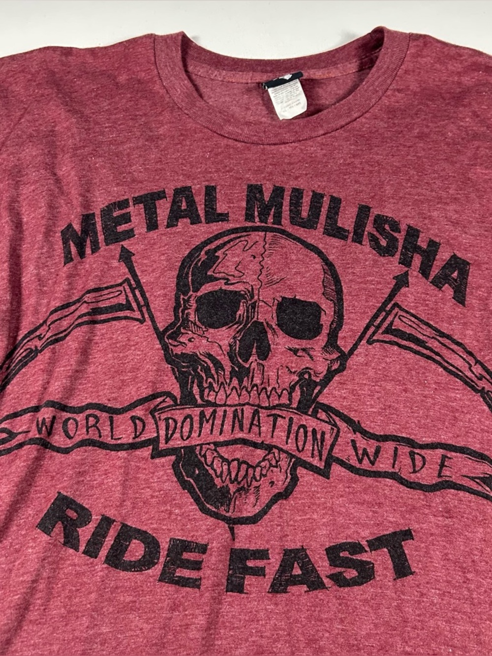 Metal Mulisha Shirt Mens 2XL Red Skull Graphic Motocross Y2K Vintage Ride Fast